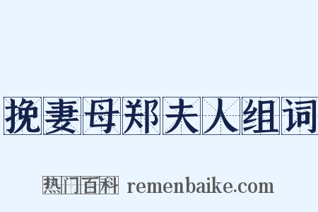 挽妻母郑夫人组词是什么意思的图片